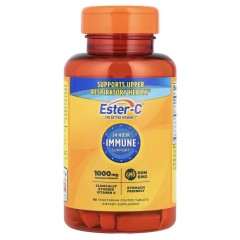 EsterC, 24-часовая поддержка иммунитета, 1000 мг, 60 вегетарианских таблеток в оболочке